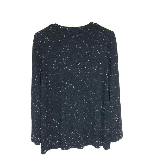 2/$30 - Loft - Black Speckled Cutout Sweater | Long Sleeve Casual Knit Top - Picture 8 of 9